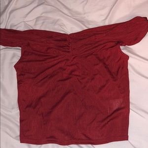 NWOT Silence + Noise Red Off The Shoulder Crop Top